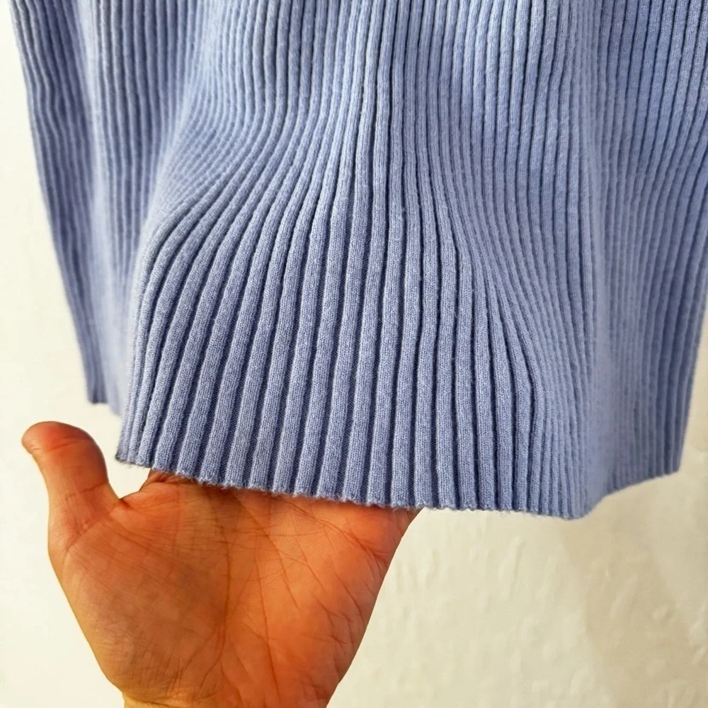 Shein Purple Blue Mini Ribbed Knit Pull On Skirt L